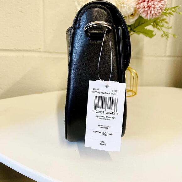 Coach C3593 Georgie Saddle Bag In Colorblock Signature Canvas - Picture 5 of 6